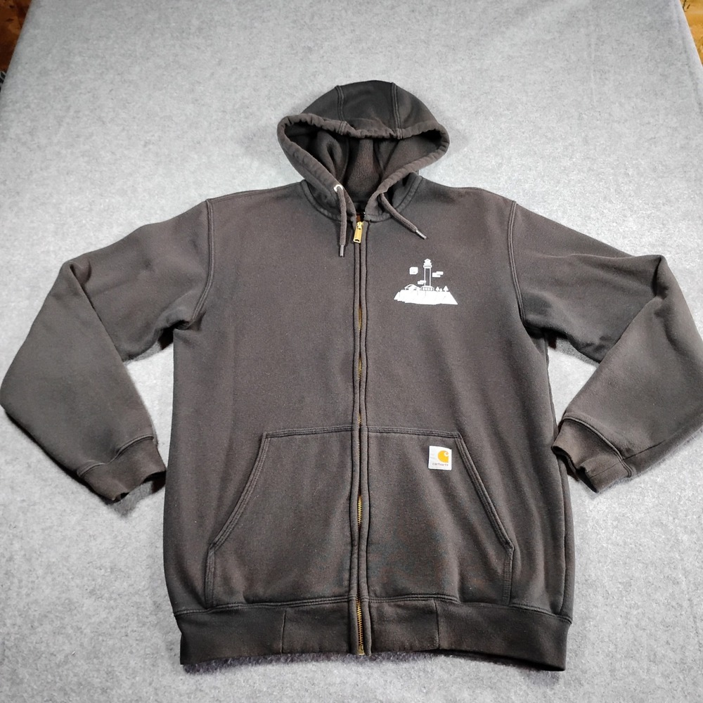 Carhartt Mens Marquette Loose Fit Full Zip Hoodie Black Lighthouse K122 Size M